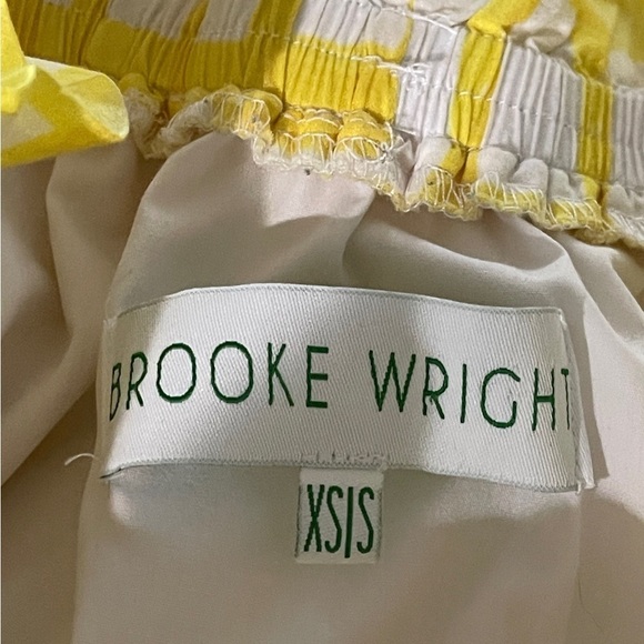 Brooke Wright Olivia Yellow Gingham Off-Shoulder Dress | XS/Small | Cotton - Picture 4 of 5